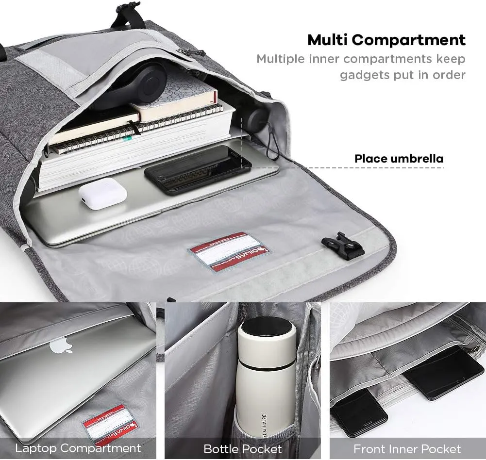 OIWAS Messenger Bag for Men, 14 Inch Laptop Crossbody Bags Women Casual Satchel Shoulder Bag College Travel Office Briefcase