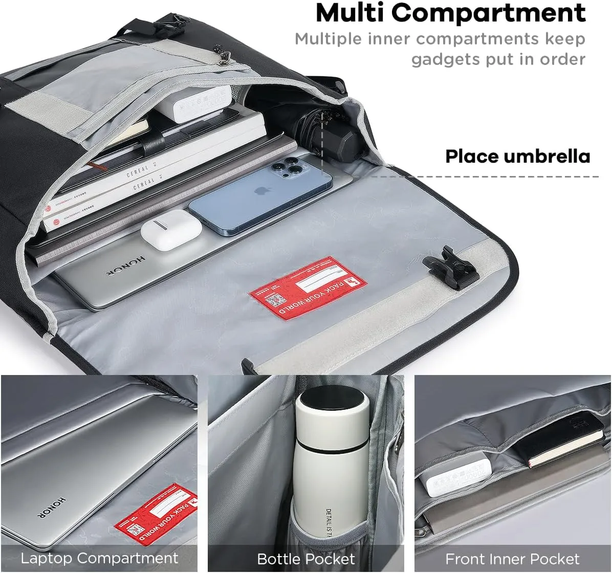 OIWAS Messenger Bag for Men, 14 Inch Laptop Crossbody Bags Women Casual Satchel Shoulder Bag College Travel Office Briefcase