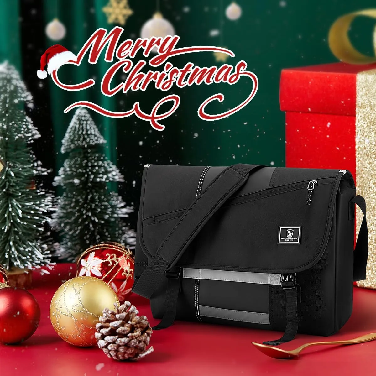 OIWAS Messenger Bag for Men, 14 Inch Laptop Crossbody Bags Women Casual Satchel Shoulder Bag College Travel Office Briefcase