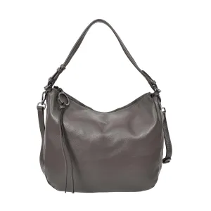 Ottawa Women's Genuine Leather Hobo Style Shoulder Handbag Grey