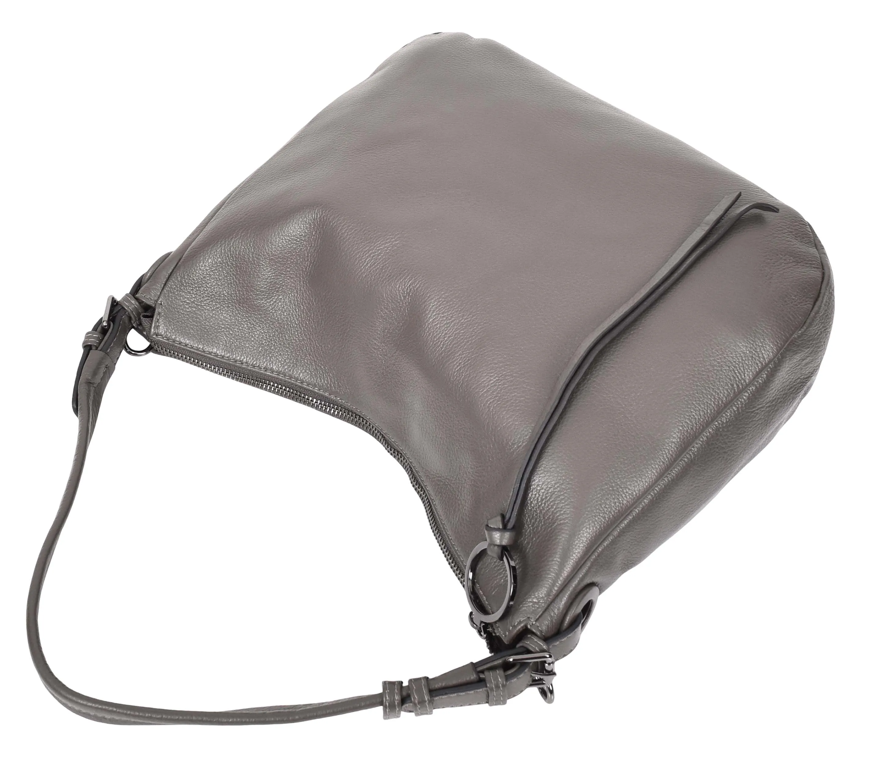 Ottawa Women's Genuine Leather Hobo Style Shoulder Handbag Grey