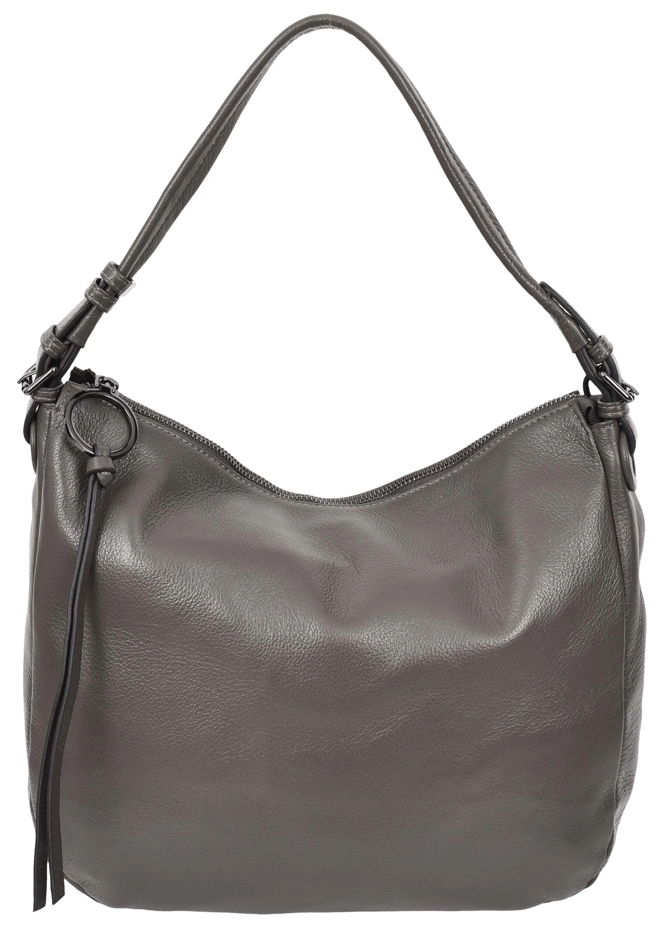 Ottawa Women's Genuine Leather Hobo Style Shoulder Handbag Grey