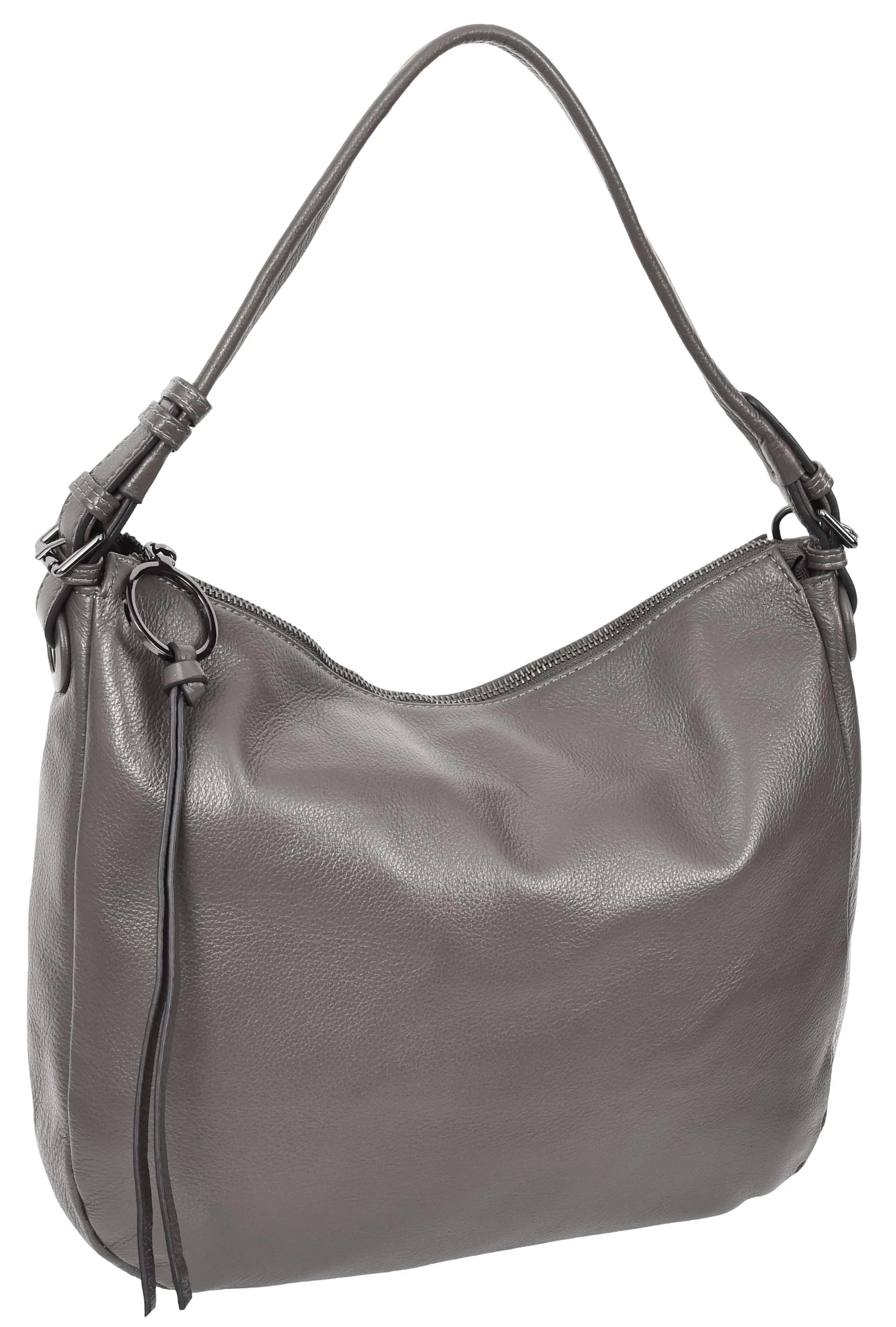 Ottawa Women's Genuine Leather Hobo Style Shoulder Handbag Grey