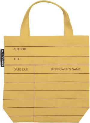 Out of Print Library Card Yellow Mini Tote Bag