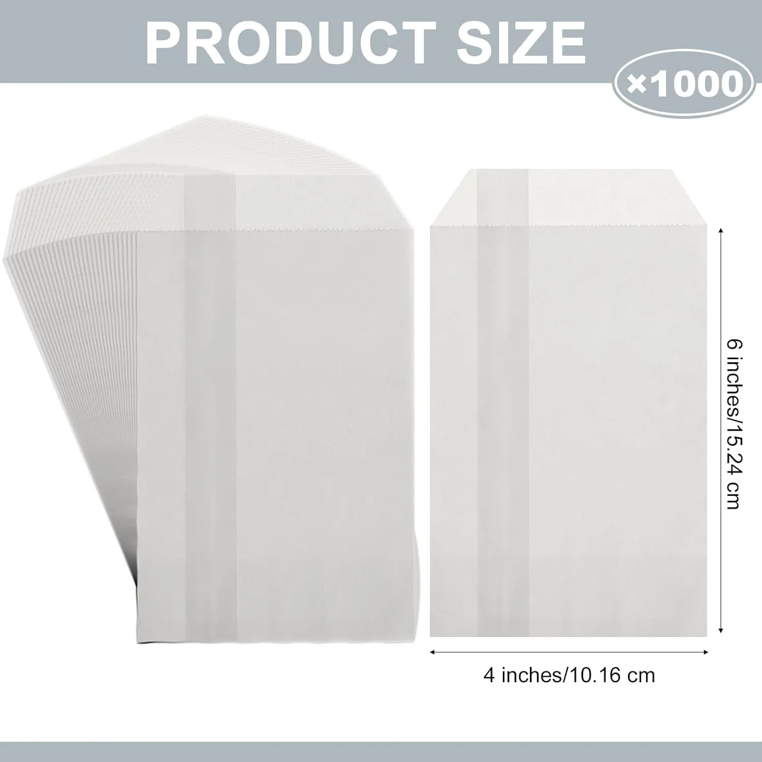 Outus 1000 Pcs Flat Glassine Bags Waxed Paper Cookies Packaging Semi Transparent Cookie Sleeves Treat Bags Small Paper Supplies for Handmade Soaps Packaging Bakery Cookies Candy Party Favor (4x6 Inch)