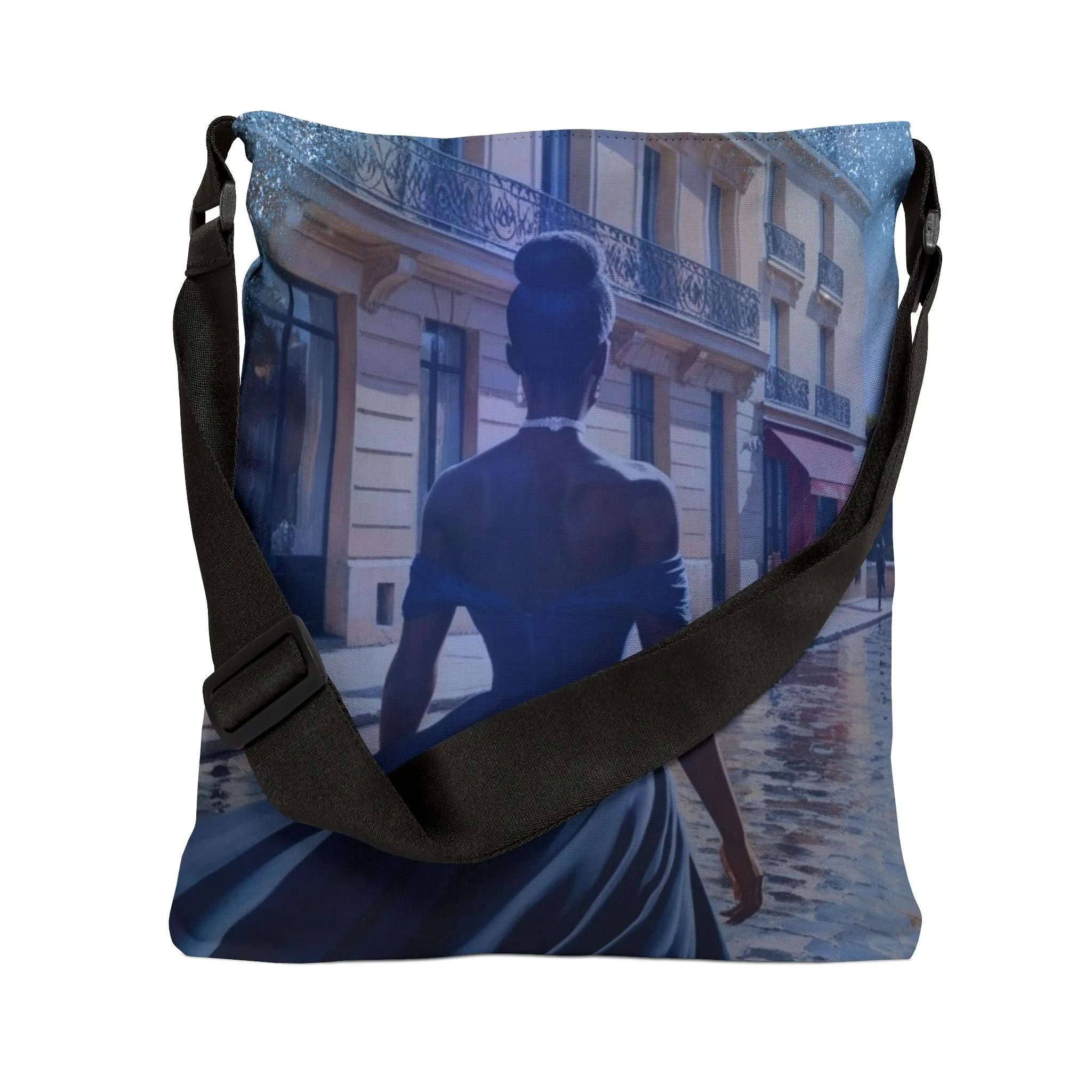 Parisian Stroll (Blue Gown) Adjustable Tote Bag (AOP)