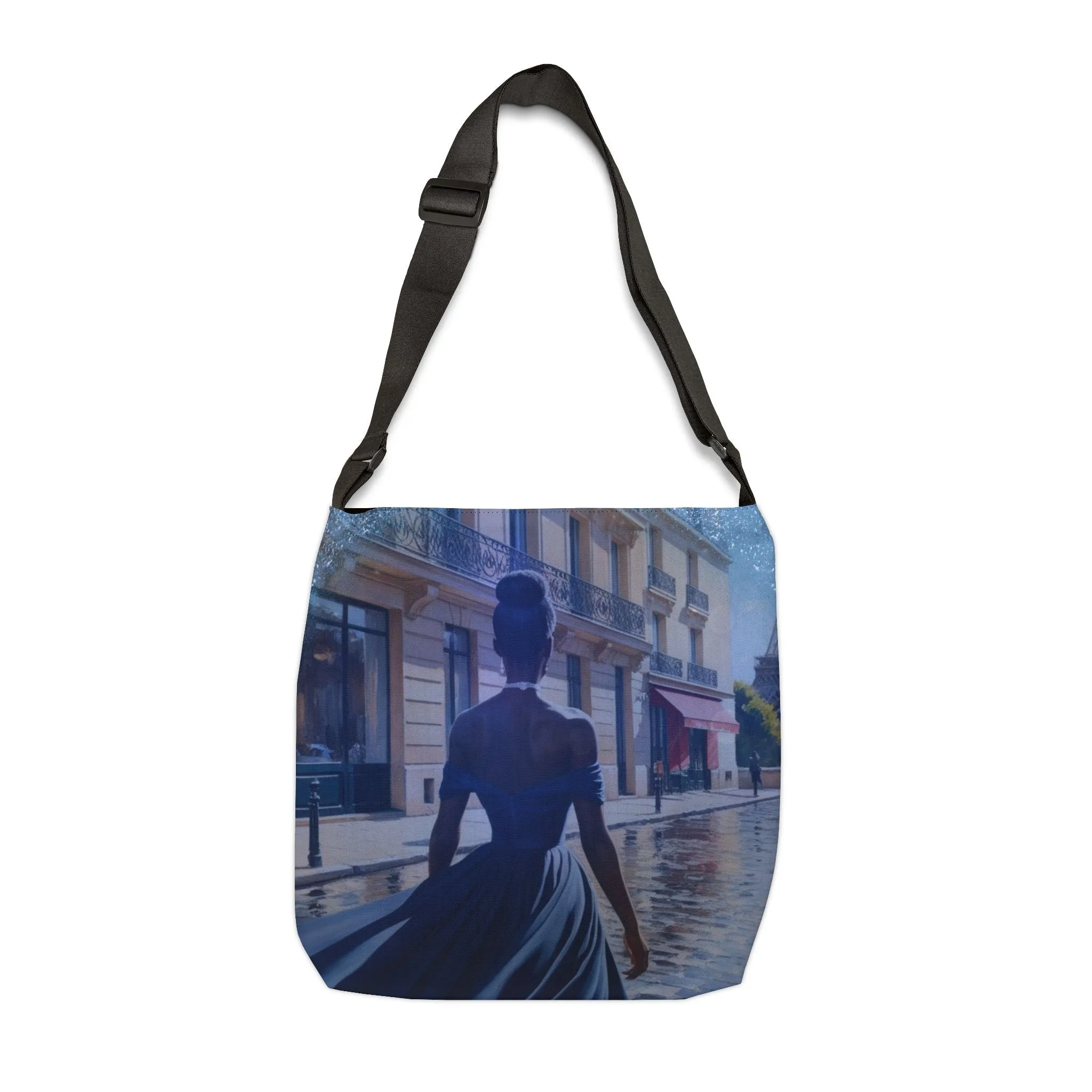 Parisian Stroll (Blue Gown) Adjustable Tote Bag (AOP)