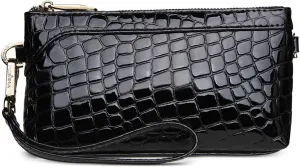 Patent Leather Small Crossbody Bags for Women Wristlet Clutch Purse, Includes Adjustable Shoulder and Wrist Straps