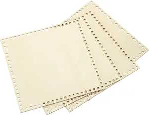 PATIKIL 10 x 10 Inch Crochet Basket Base, 4 Pcs Basket Bottoms Square Wood Base Shaper Bag Making Supplies Weaving Knitting Kit for Crochet Shoulder Bag Handbag Purse Craft
