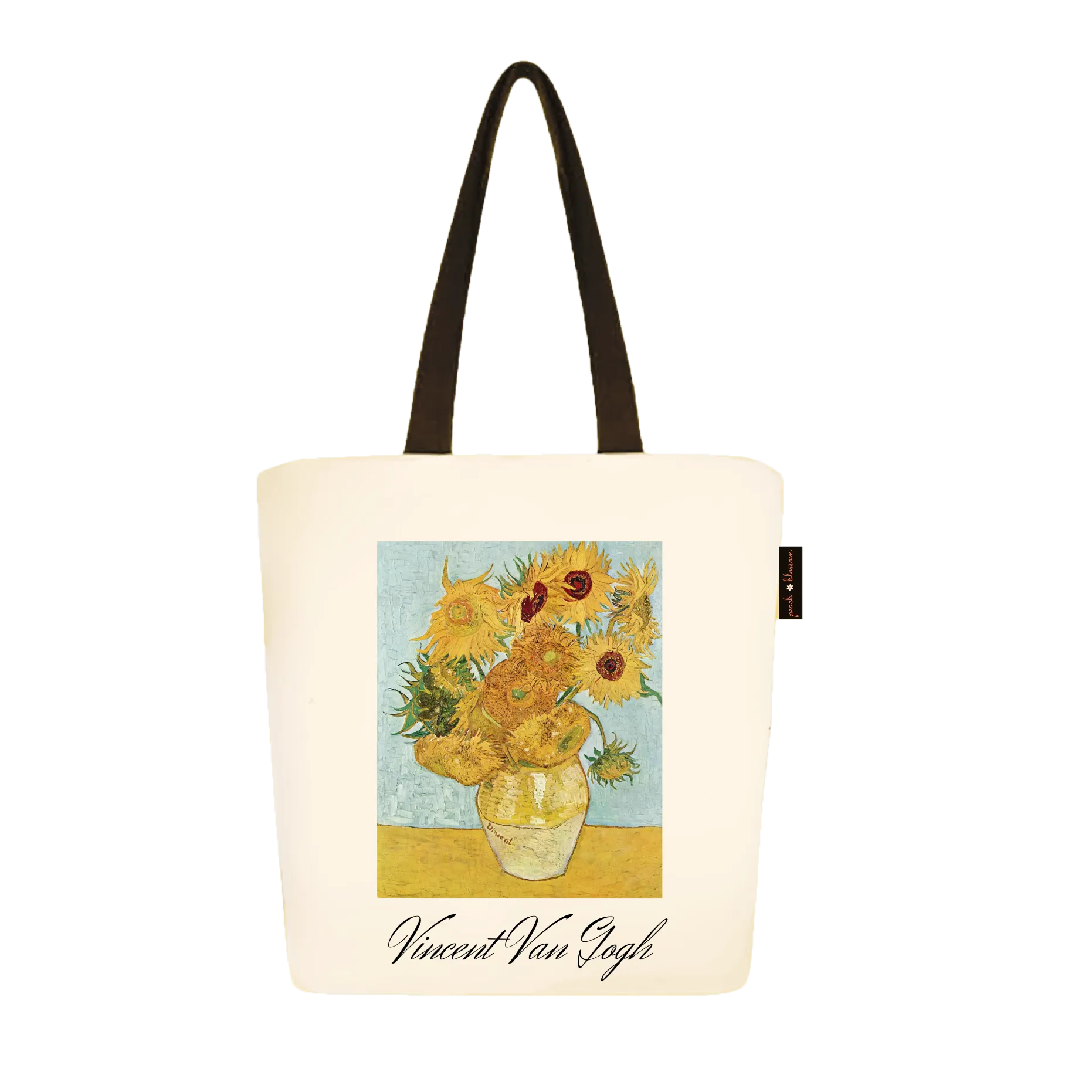 Peach Blossom Women's Cotton Printed Tote Bag With Zipper and Pouch | Pack Of 2 Combo