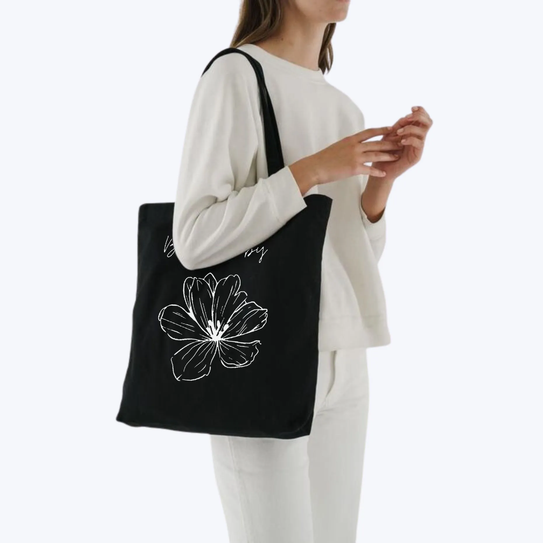Peach Blossom Women's Cotton Printed Tote Bag With Zipper and Pouch | Pack Of 2 Combo
