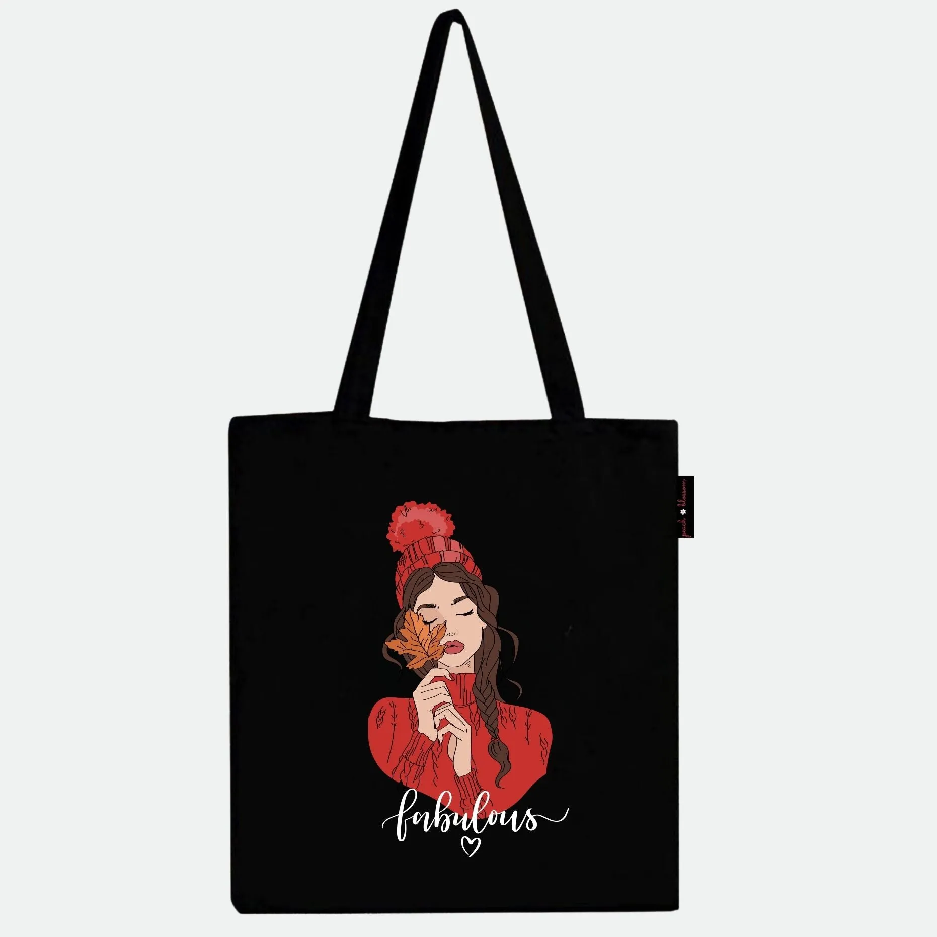 Peach Blossom Women's Cotton Printed Tote Bag With Zipper and Pouch | Pack Of 2 Combo