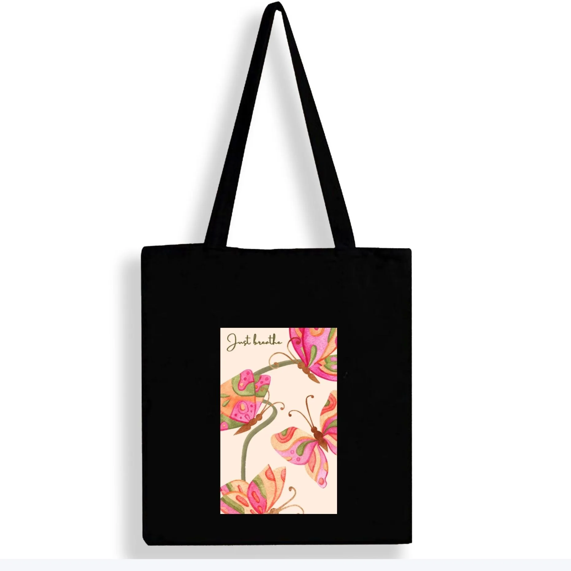 Peach Blossom Women's Cotton Printed Tote Bag With Zipper and Pouch | Pack Of 2 Combo