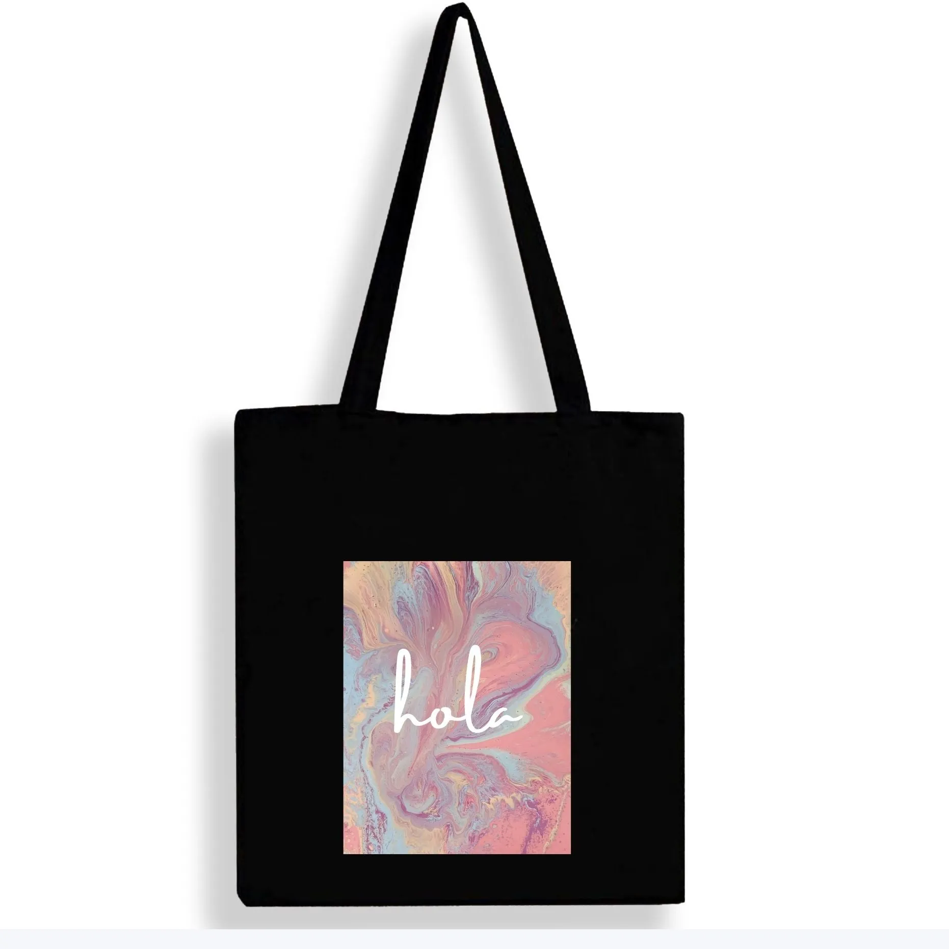 Peach Blossom Women's Cotton Printed Tote Bag With Zipper and Pouch | Pack Of 2 Combo
