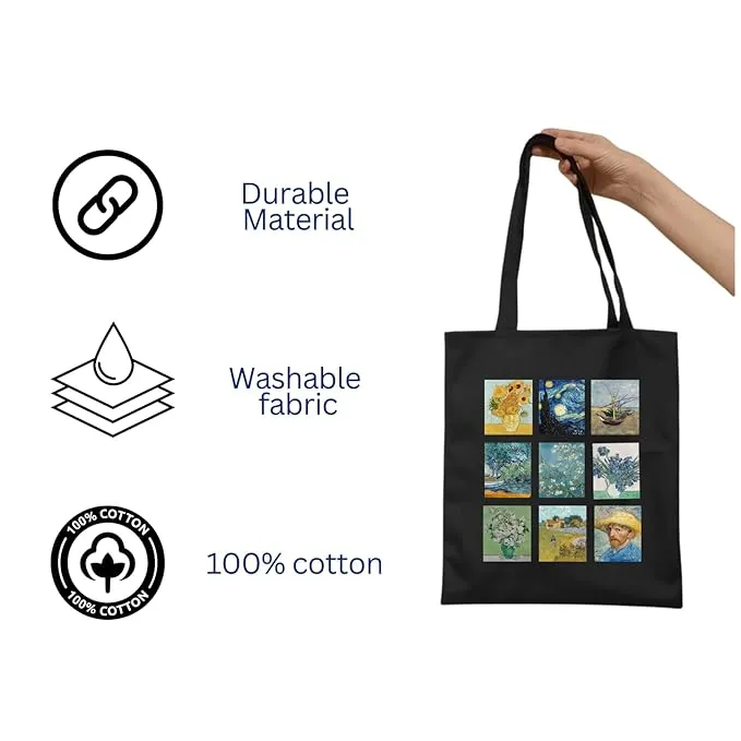 Peach Blossom Women's Cotton Printed Tote Bag With Zipper and Pouch