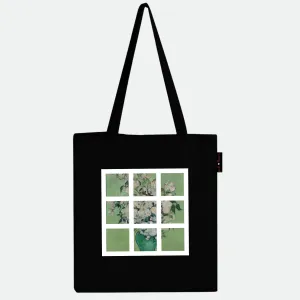 Peach Blossom Women's Cotton Printed Tote Bag With Zipper and Pouch