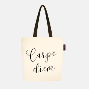 Peach Blossom Women's Cotton Printed Tote Bag With Zipper and Pouch