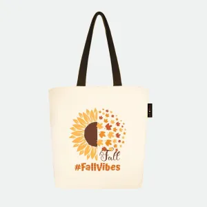 Peach Blossom Women's Cotton Printed Tote Bag With Zipper and Pouch