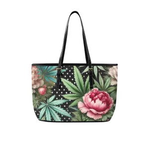 Peony & Pot Leathery Large Tote