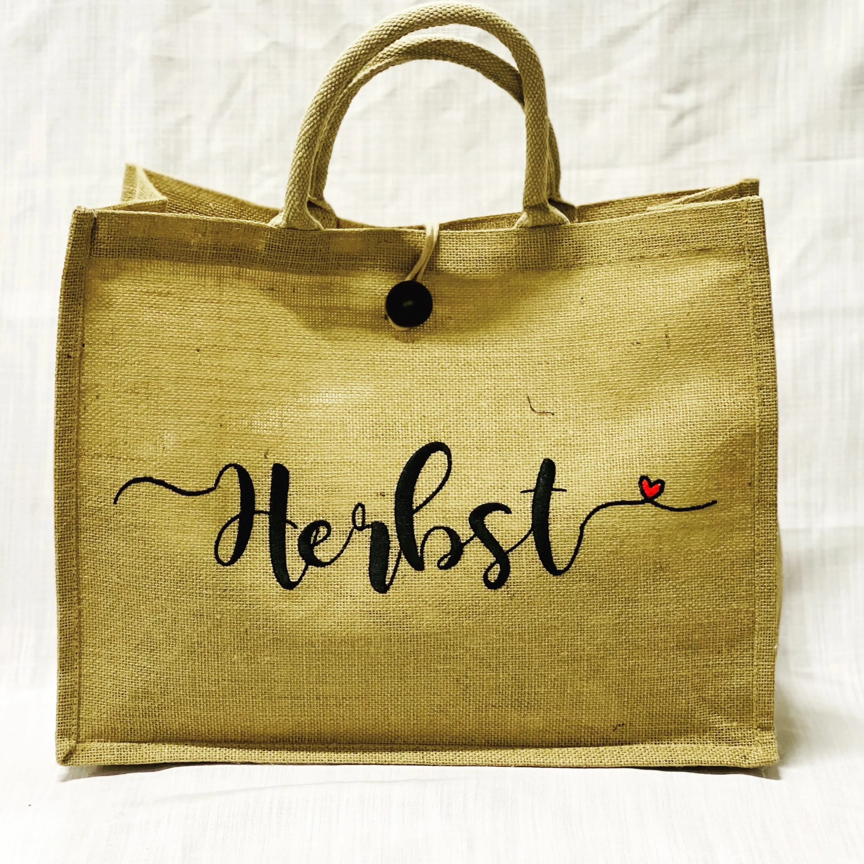 Personalised Heart Jute Bag
