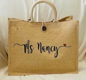 Personalised Heart Jute Bag