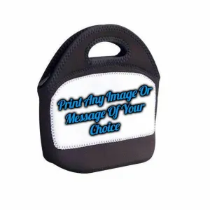 Personalised Printed Black Neoprene lunch pack