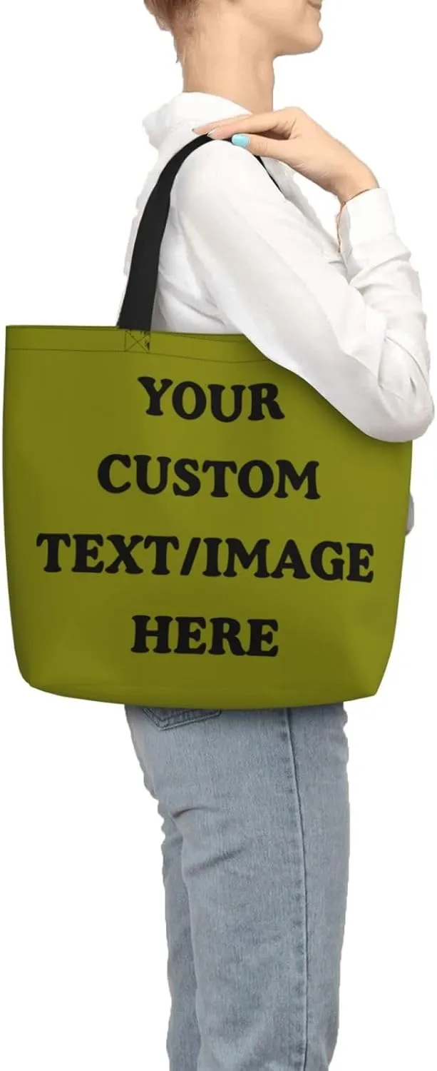 Personalized Custom Tote Bag For Travel & Business - Add Your Design - Reusable Shoulder Bag For Women