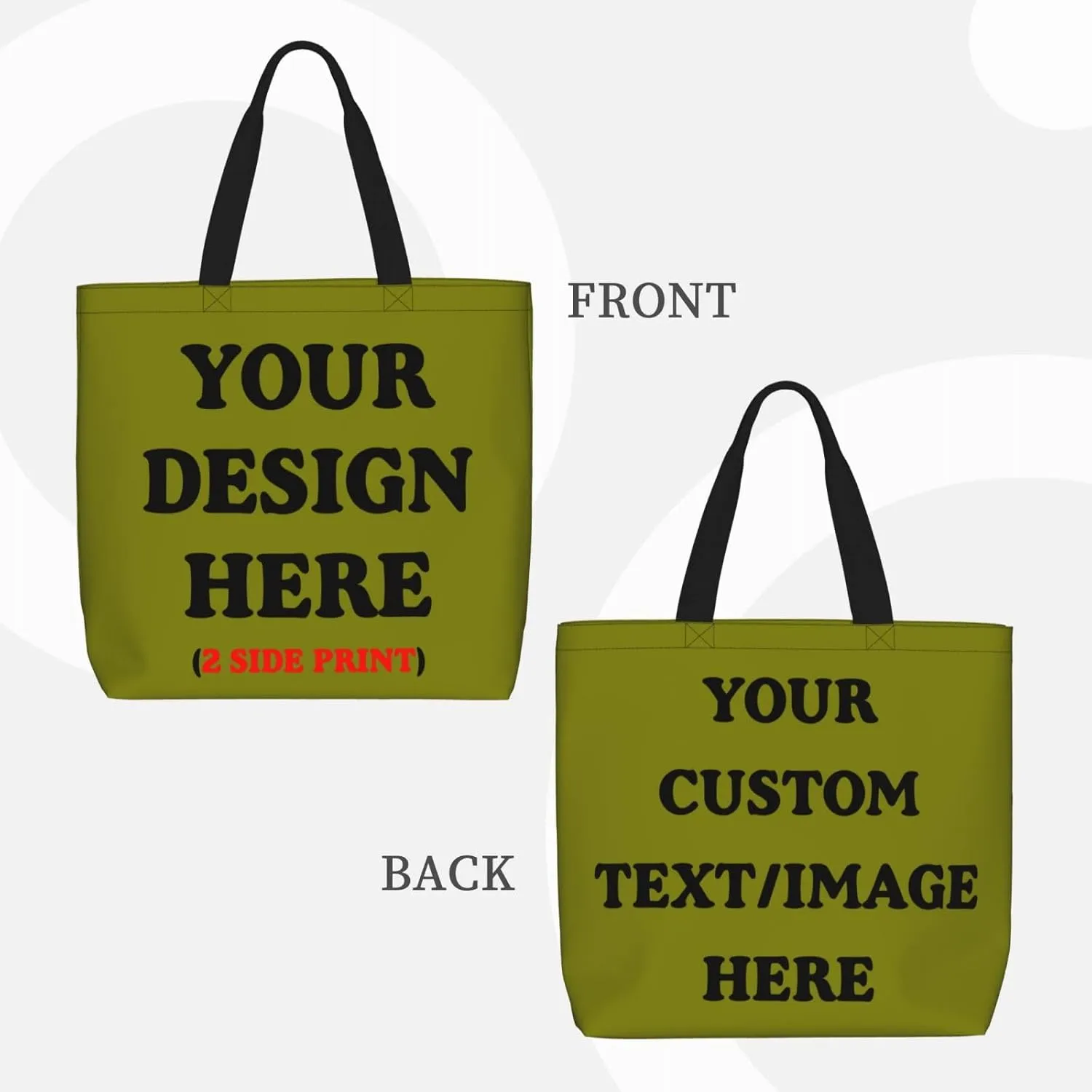 Personalized Custom Tote Bag For Travel & Business - Add Your Design - Reusable Shoulder Bag For Women