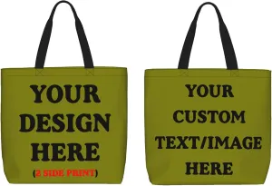 Personalized Custom Tote Bag For Travel & Business - Add Your Design - Reusable Shoulder Bag For Women