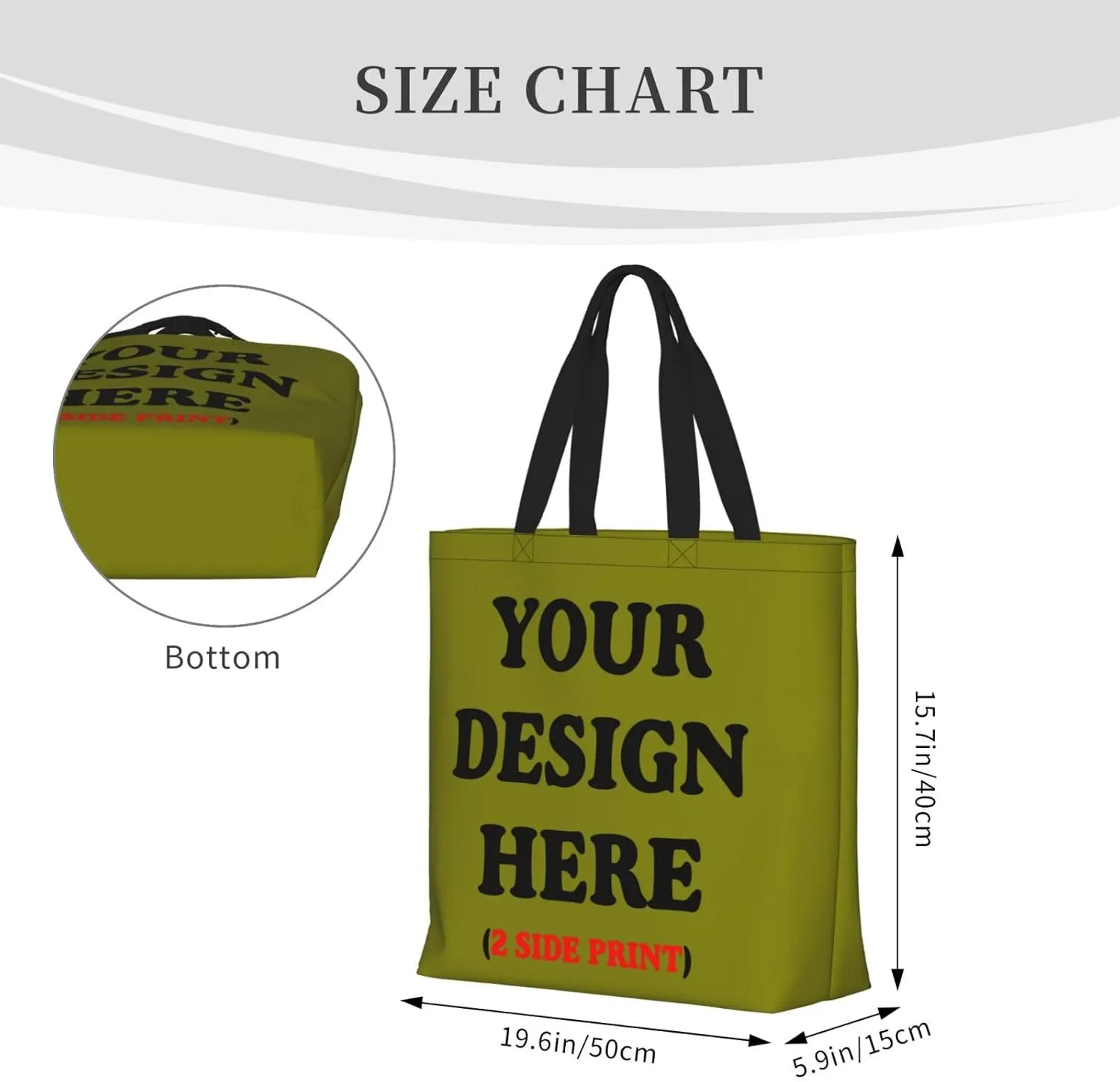 Personalized Custom Tote Bag For Travel & Business - Add Your Design - Reusable Shoulder Bag For Women
