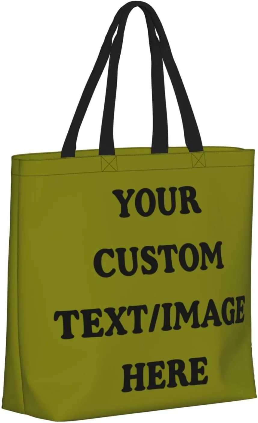 Personalized Custom Tote Bag For Travel & Business - Add Your Design - Reusable Shoulder Bag For Women