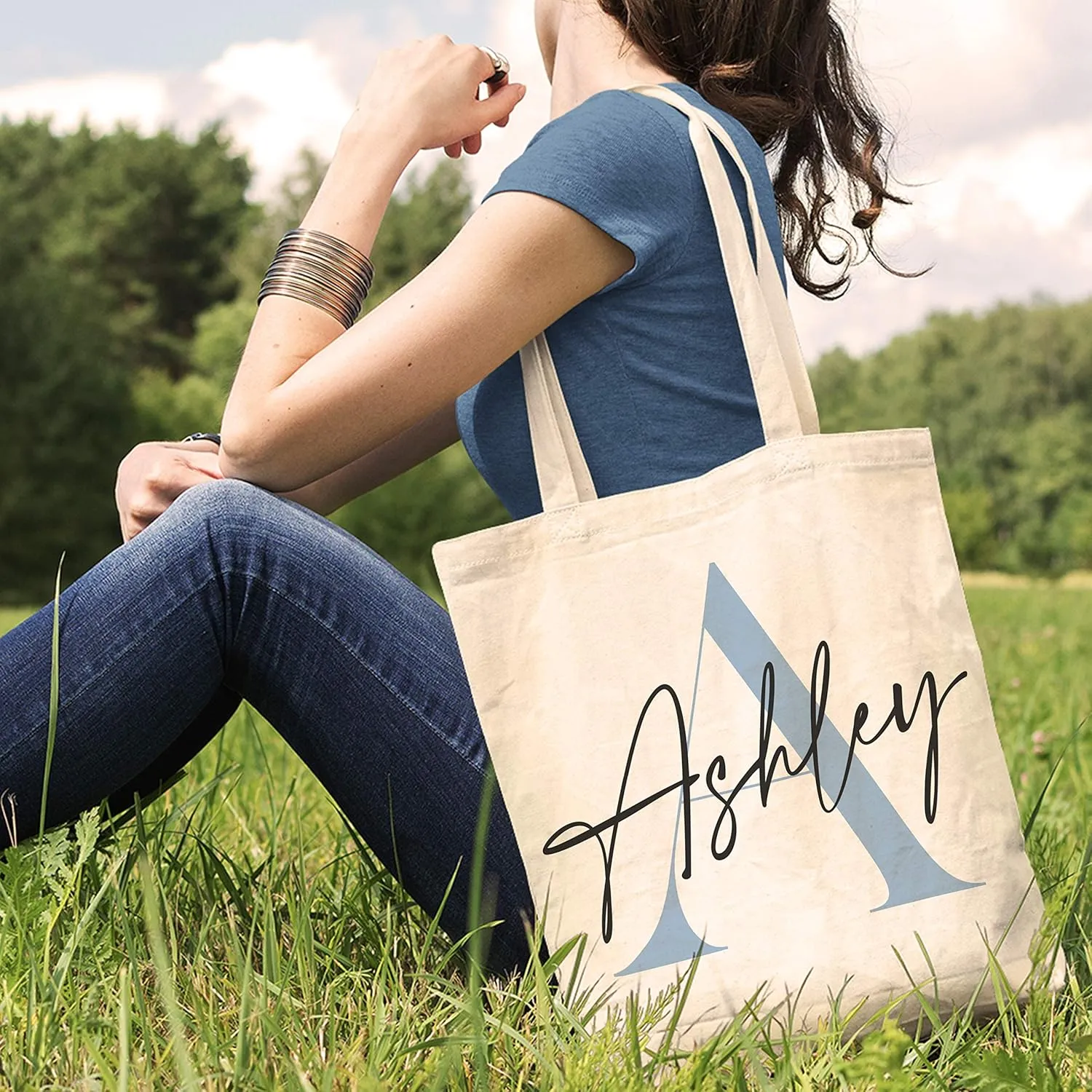Personalized Initial Tote Bag Gifts - Custom Totes