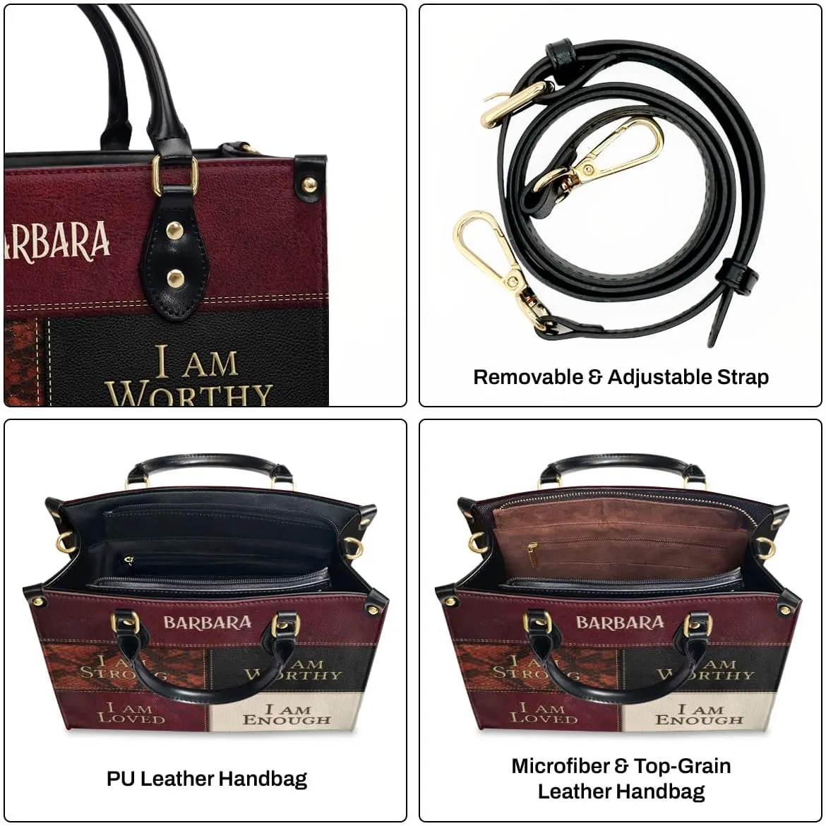 Personalized Leather Handbags For Woman - Christmas Gifts For Women - Christian Gifts