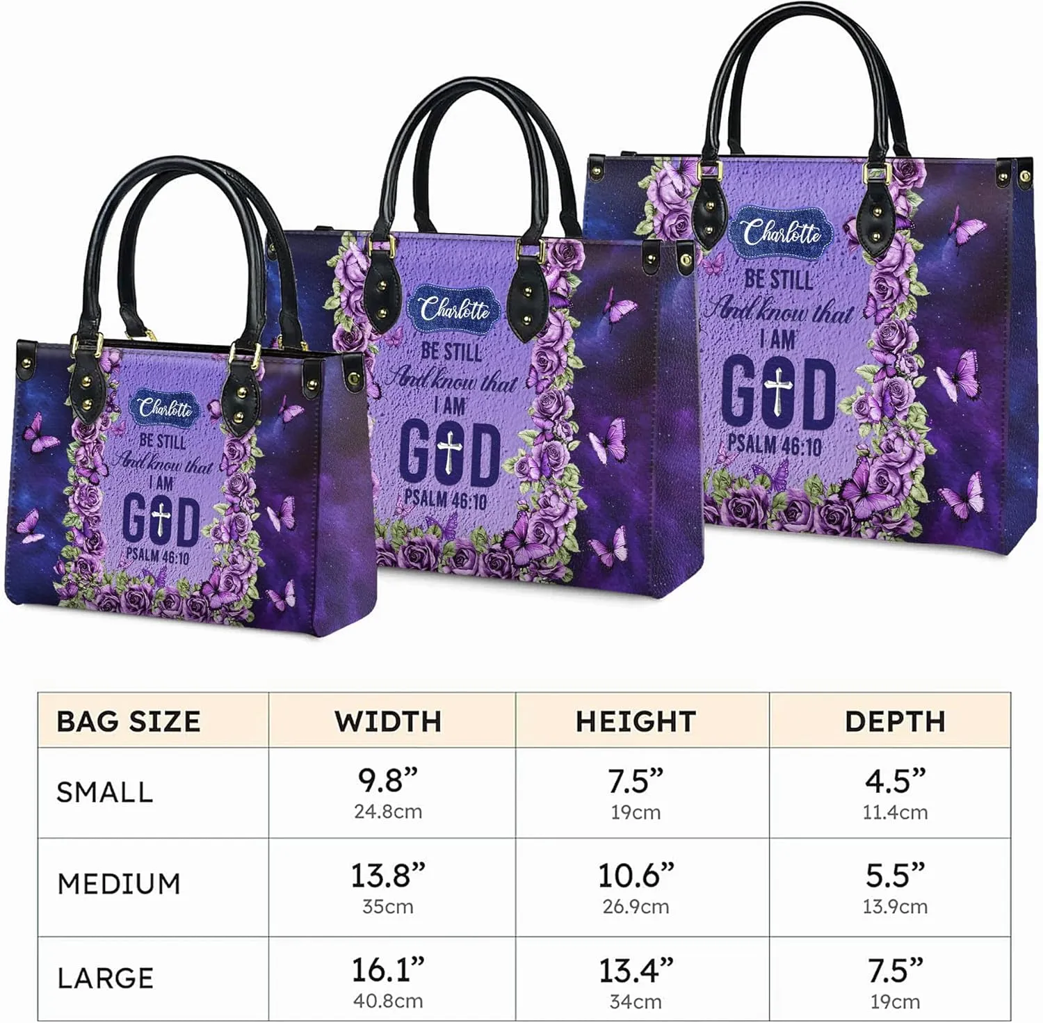 Personalized Leather Handbags with Name & Zipper – Perfect Christian Purses for Women | Ideal Mother's Day Gifts