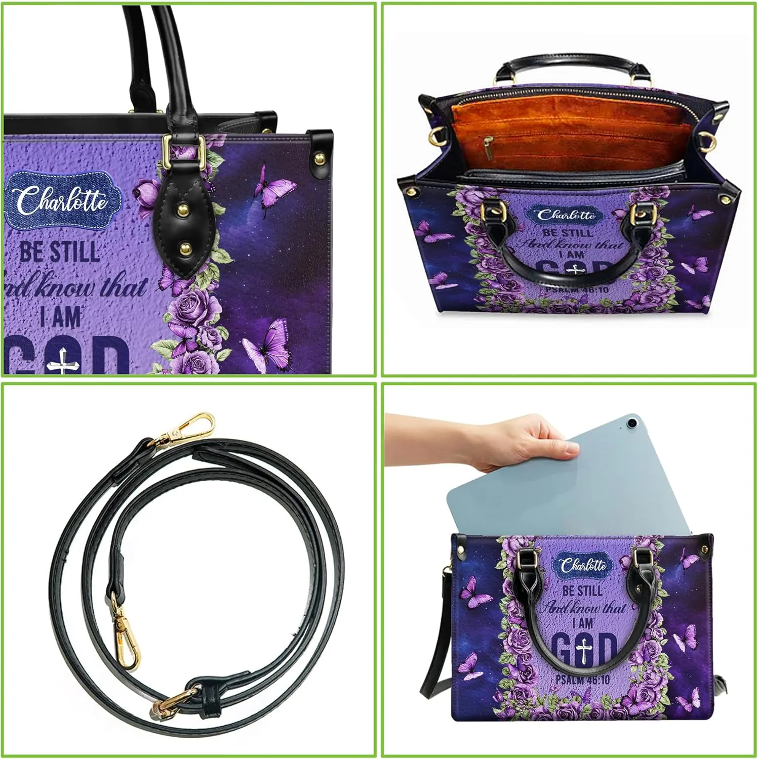 Personalized Leather Handbags with Name & Zipper – Perfect Christian Purses for Women | Ideal Mother's Day Gifts