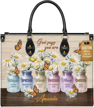 Personalized Leather Handbags with Name & Zipper – Perfect Christian Purses for Women | Ideal Mother's Day Gifts