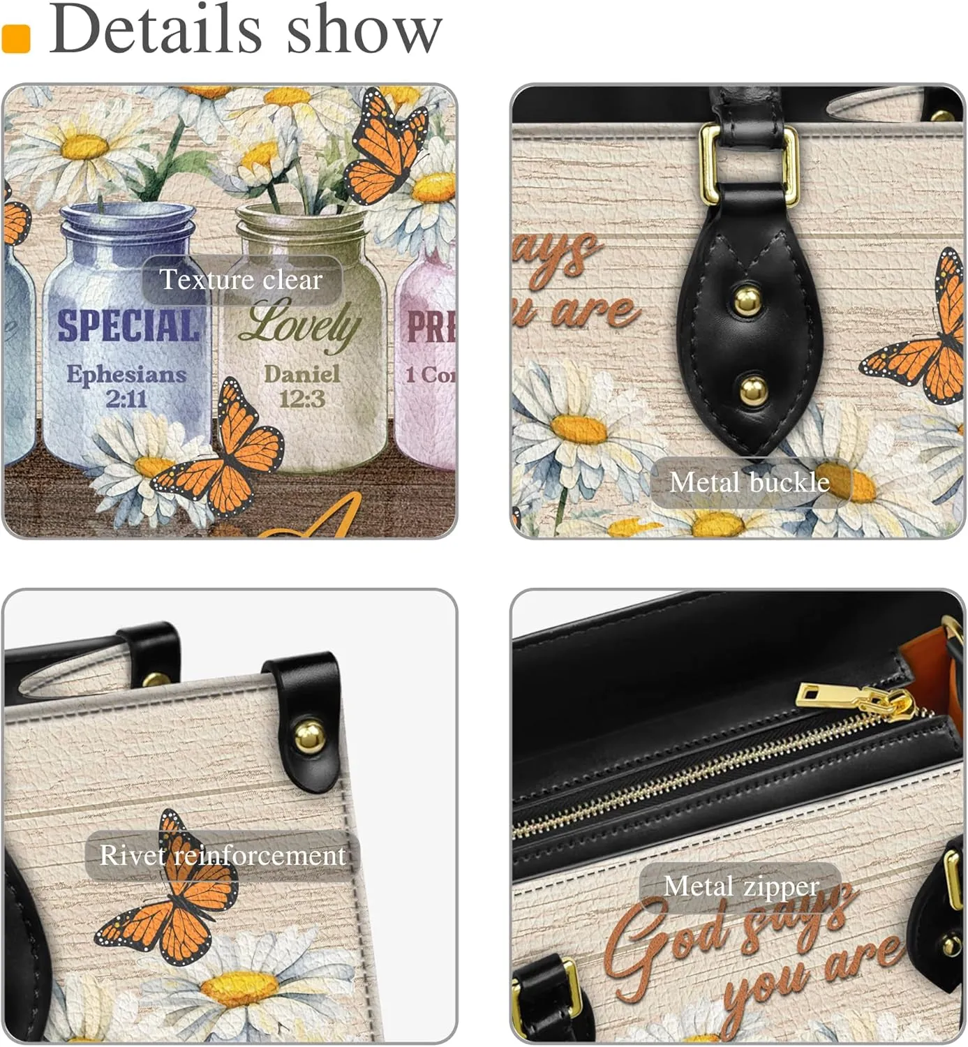 Personalized Leather Handbags with Name & Zipper – Perfect Christian Purses for Women | Ideal Mother's Day Gifts