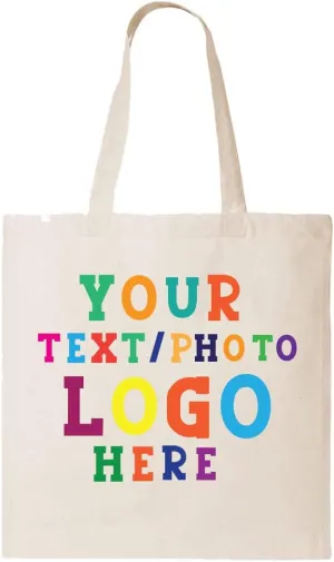 Personalized Tote Bags Promotional Custom Tote Bag Bulk Discounts 1/12/50/100 Canvas Cotton Bag Printing With Logo text Photo