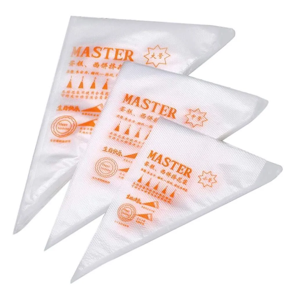 Piping Bags 100/200PCS Plastic Clear Disposable Red/Orange