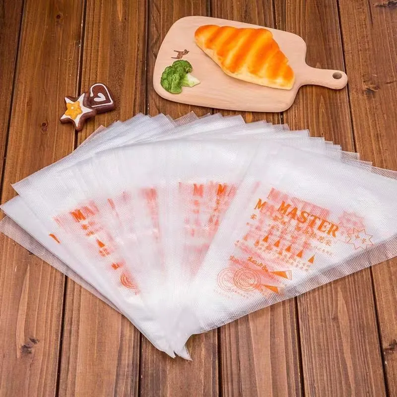 Piping Bags 100/200PCS Plastic Clear Disposable Red/Orange