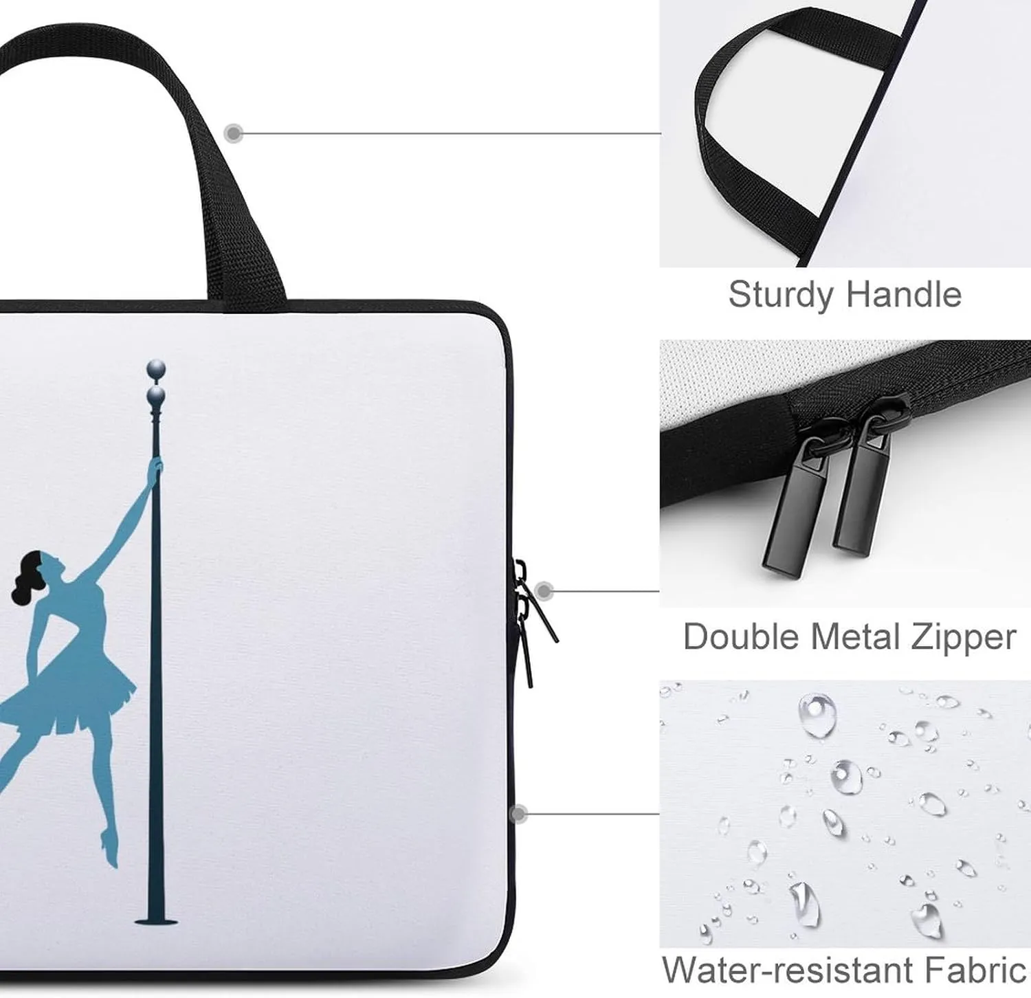 Pole Dance Laptop Tote Bag Computer Protective HandBag Notebook Carrying Case