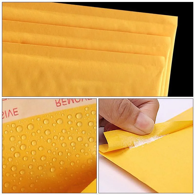 Poly Bubble Mailers 25PCS 8Sizes Yellow Plastic Padded Bags