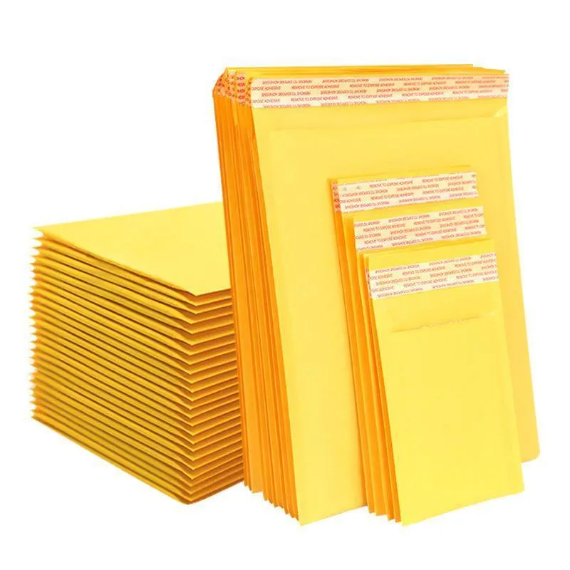 Poly Bubble Mailers 25PCS 8Sizes Yellow Plastic Padded Bags