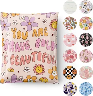Poly Mailers 10x13 100 Pack, Waterproof & Tear Resistant Mailing Envelopes for Small Business Supplies, Cute Shipping Bags for Clothes & Small Business Bold & Beautiful