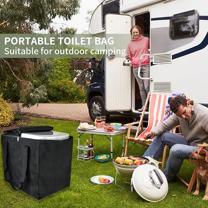 Portable Toilet Carrying Bag - Upgraded 5.3 Gallon RV Toilet Protector Bag(2024 New), Portable Toilet Carry Bag for RV Travel Potty