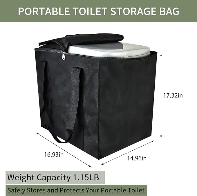 Portable Toilet Carrying Bag - Upgraded 5.3 Gallon RV Toilet Protector Bag(2024 New), Portable Toilet Carry Bag for RV Travel Potty