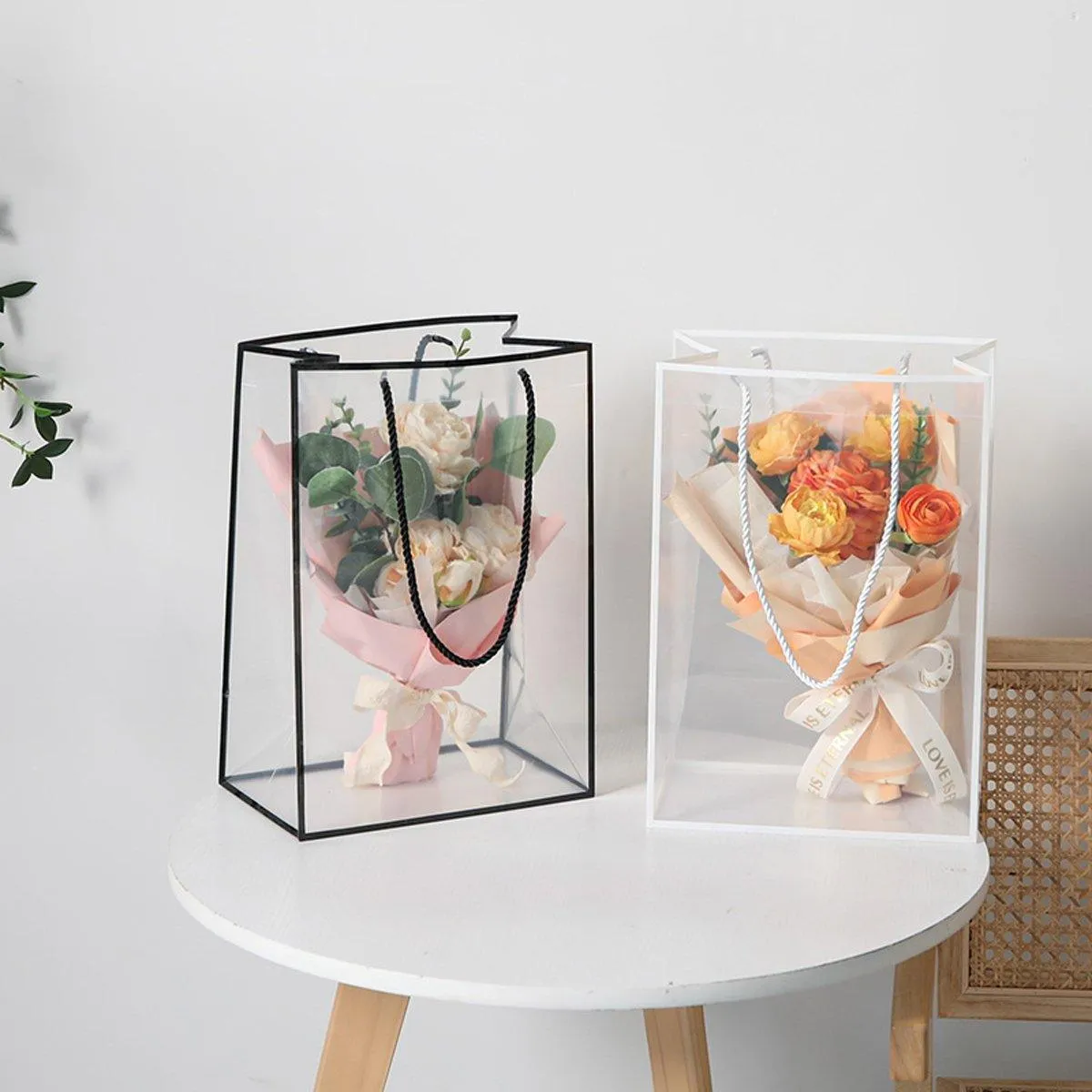 Premium PVC Clear Tote Bags Gift Packaging 10PCS