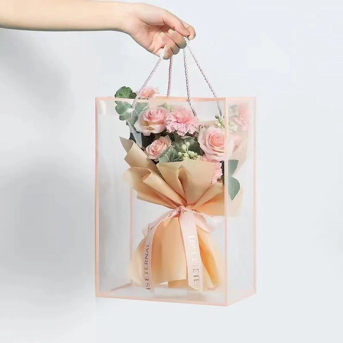 Premium PVC Clear Tote Bags Gift Packaging 10PCS