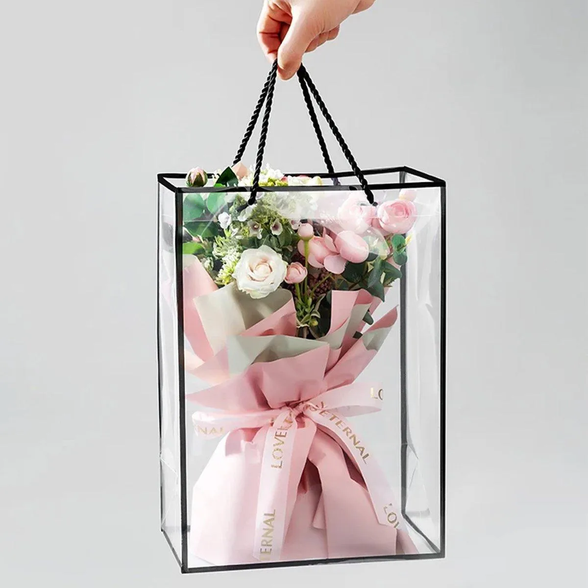 Premium PVC Clear Tote Bags Gift Packaging 10PCS