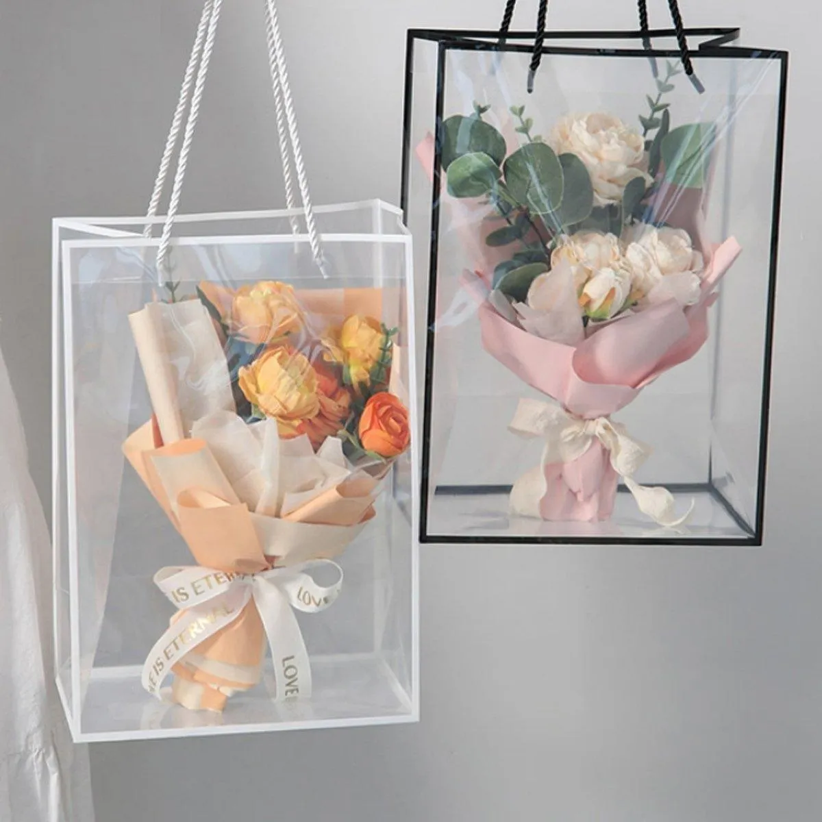 Premium PVC Clear Tote Bags Gift Packaging 10PCS